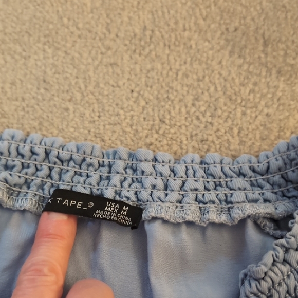 Black Tape Light Blue Blouse - Picture 4 of 8